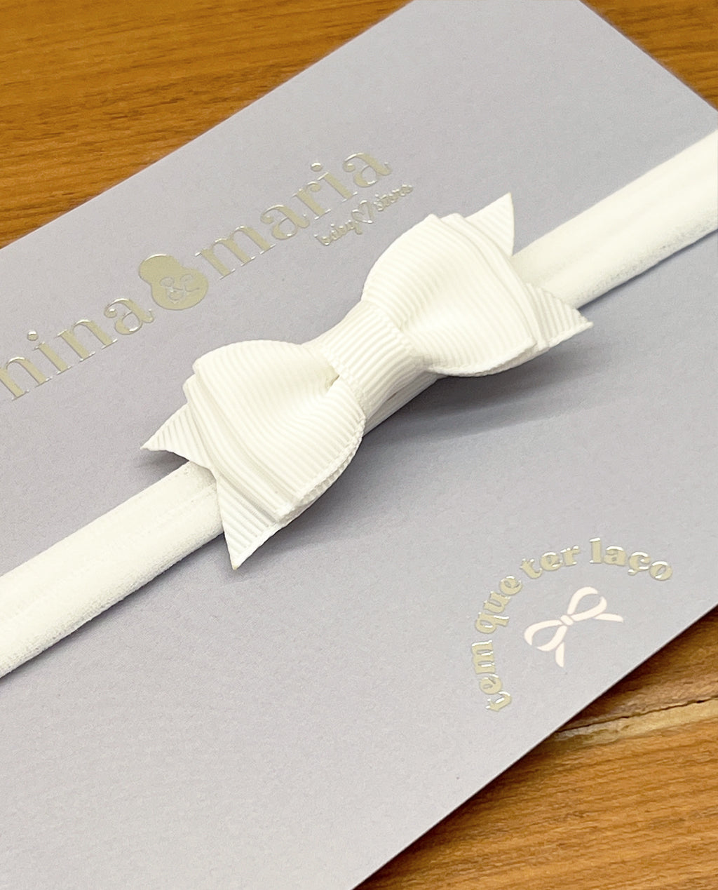 Lacinho de Cabelo Gravata Branco