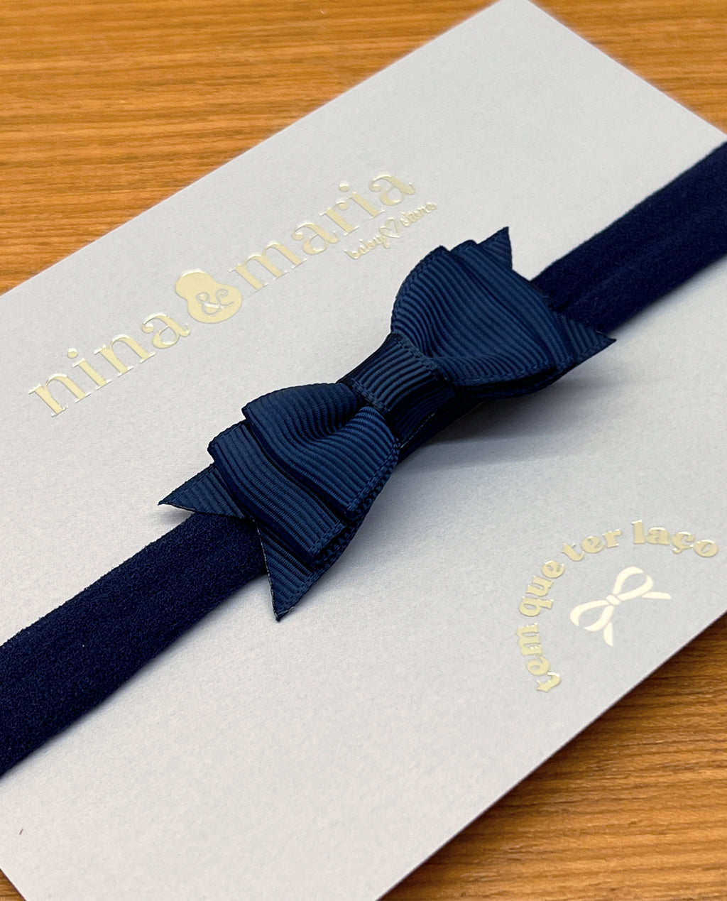 Lacinho de Cabelo Gravata Azul-Marinho