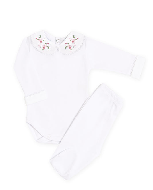 Body Bordado Ramos Rosa 1305