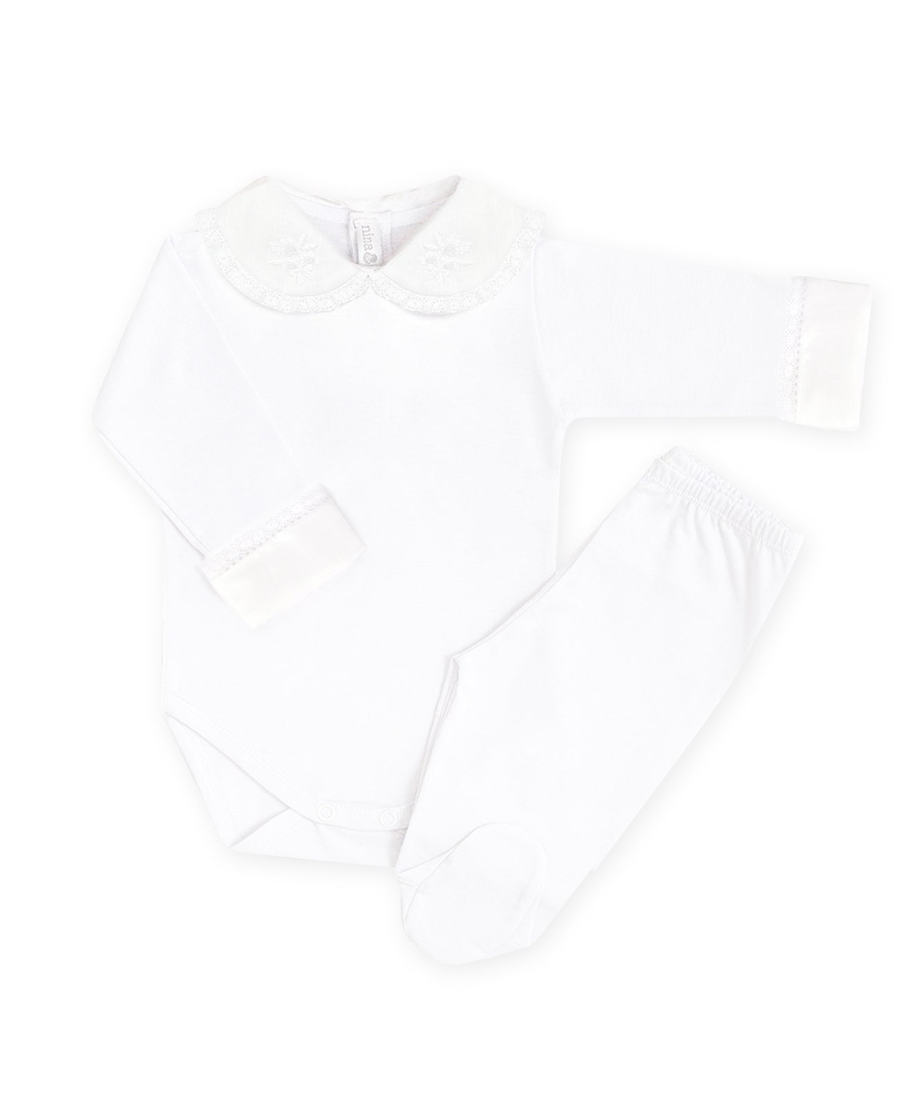 Body Bordado 3 Flores Branco - Nina & Maria Baby Store
