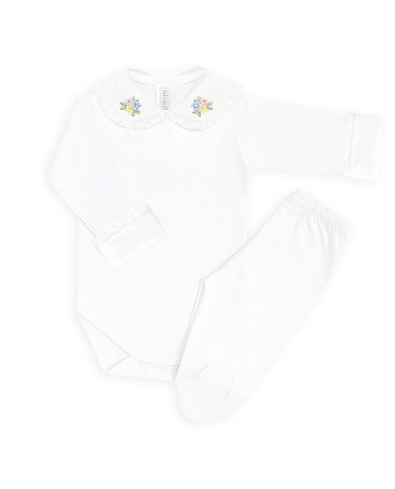 Body Bordado 3 Flores Colors - Nina & Maria Baby Store