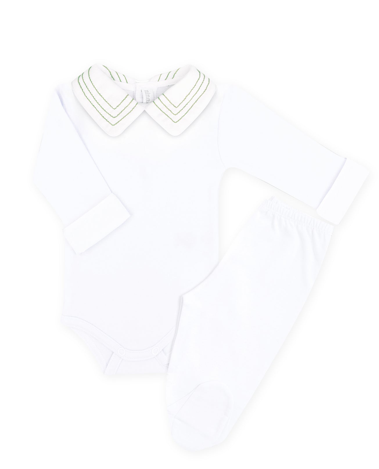 Body Bordado 3 Listras Verde - Nina & Maria Baby Store