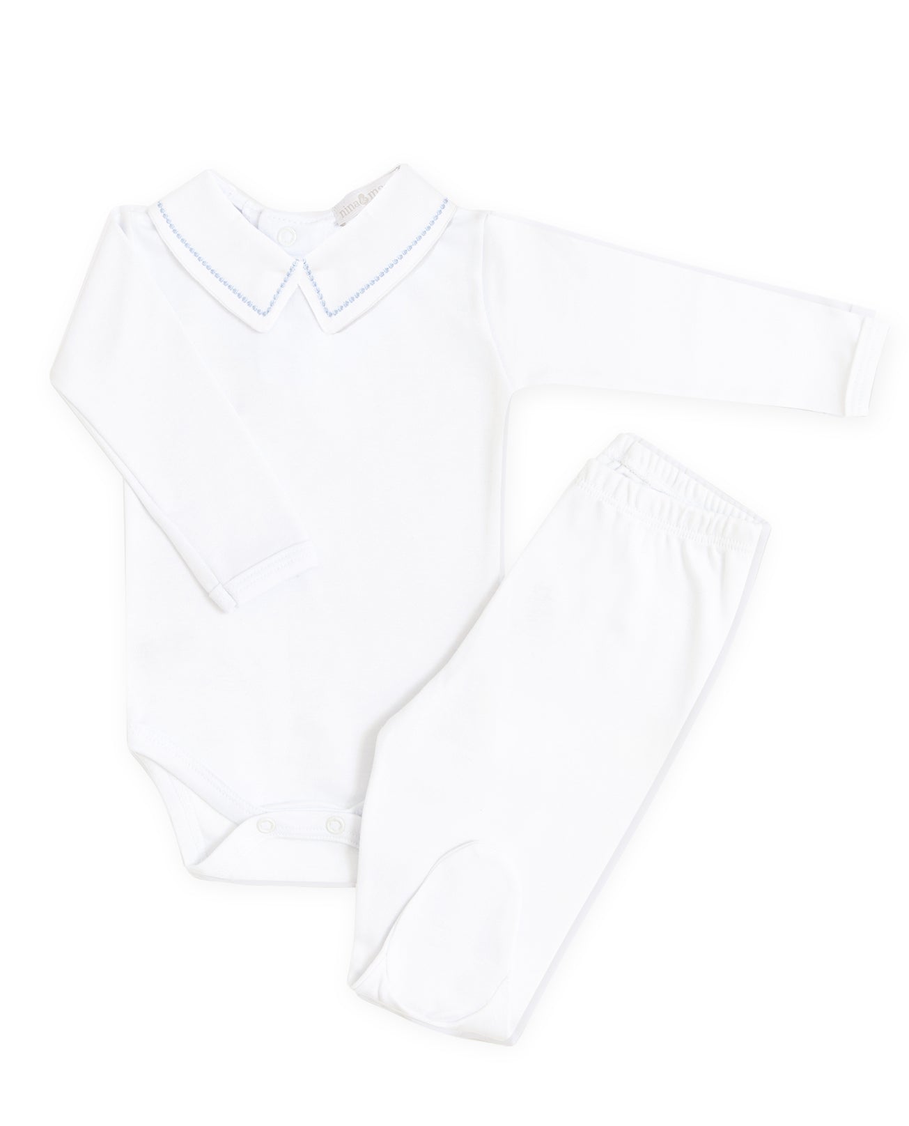 Body Bordado Bolinha Azul-Bebê - Nina & Maria Baby Store