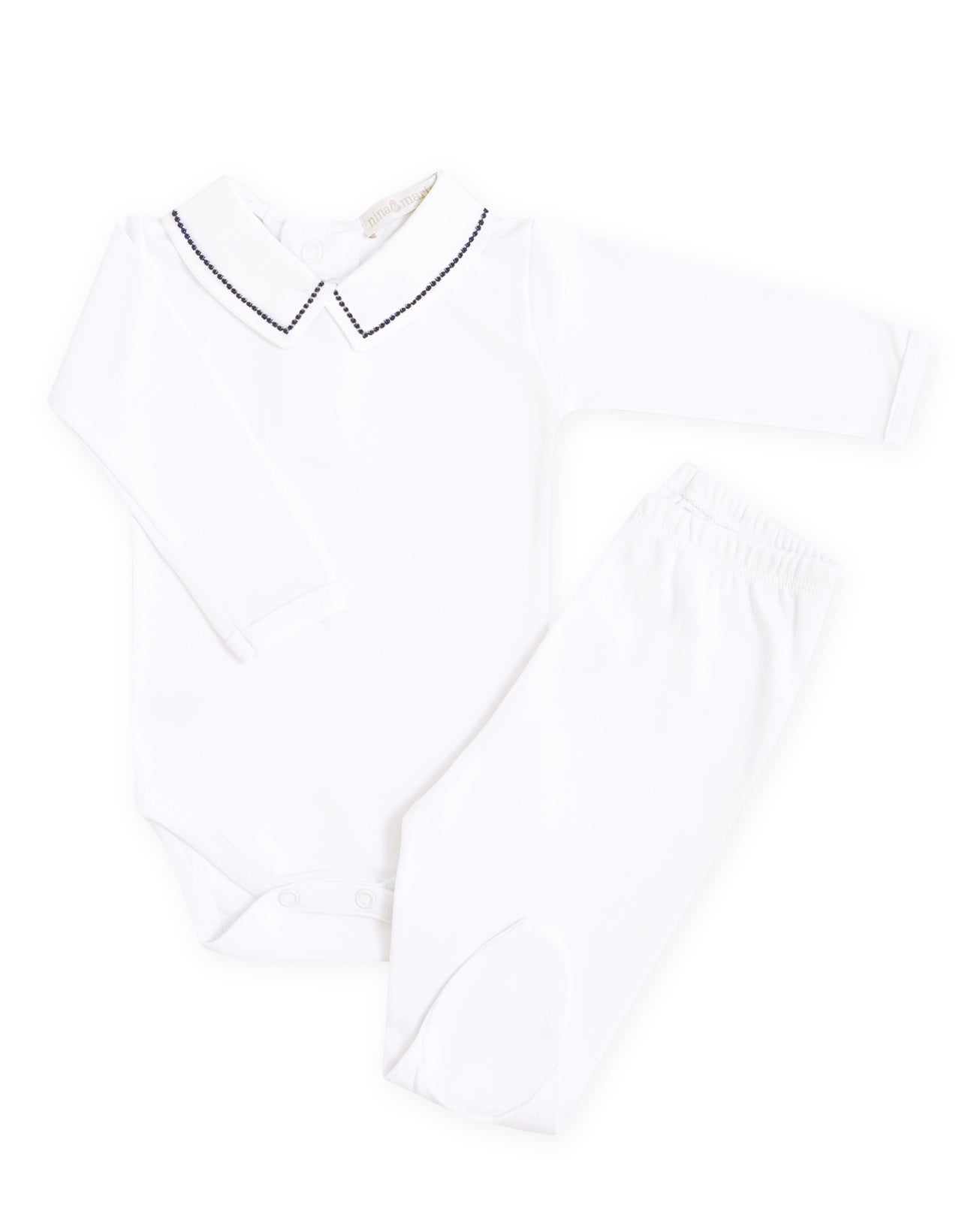 Body Bordado Bolinha Azul-Marinho - Nina & Maria Baby Store