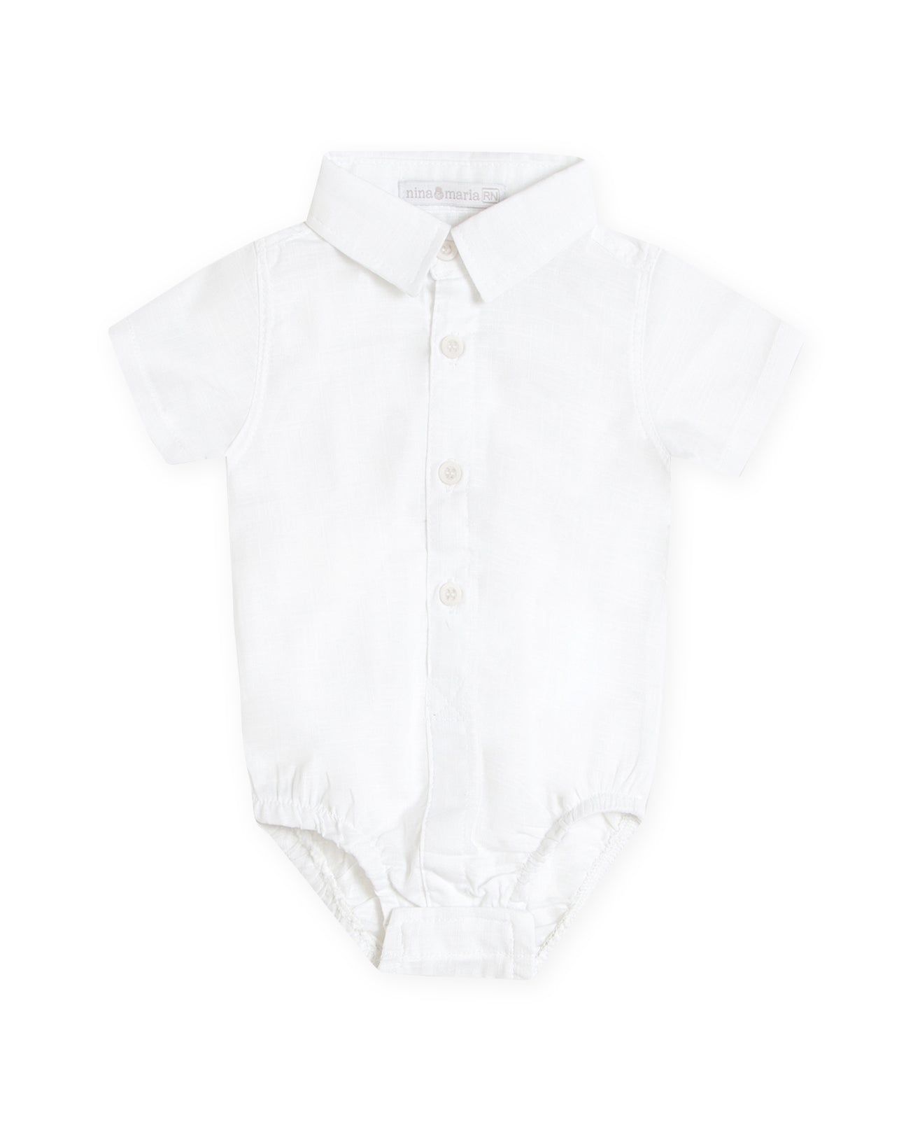 Body Camisa Manga Curta Branco