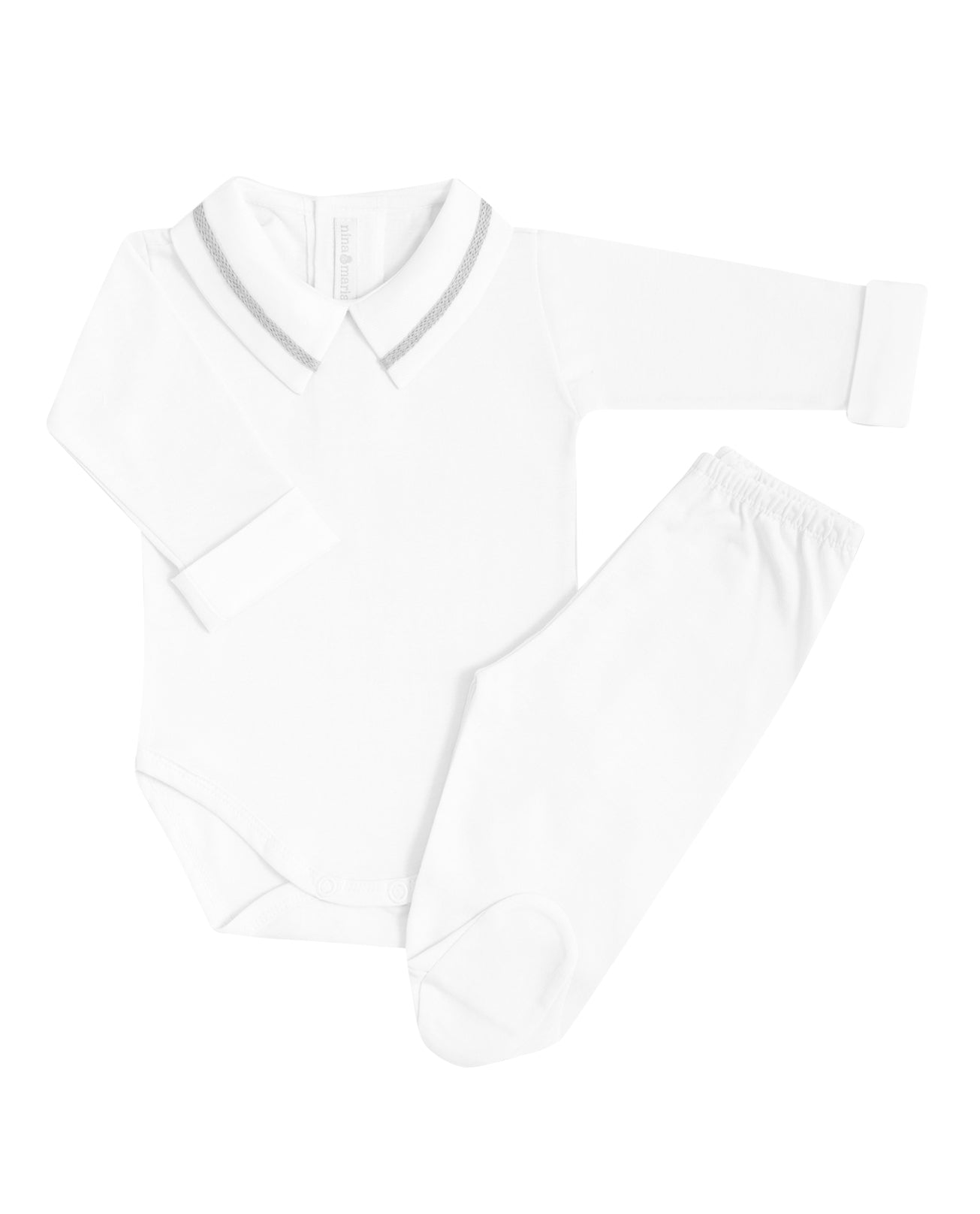 Body Bordado Faixa Cinza