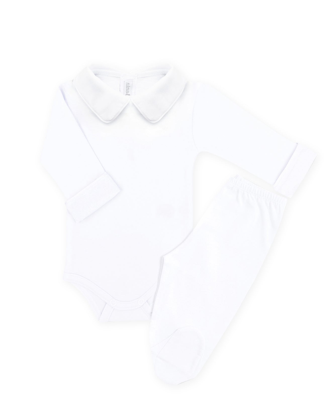 Body Liso Gola Branca Masculino - Nina & Maria Baby Store