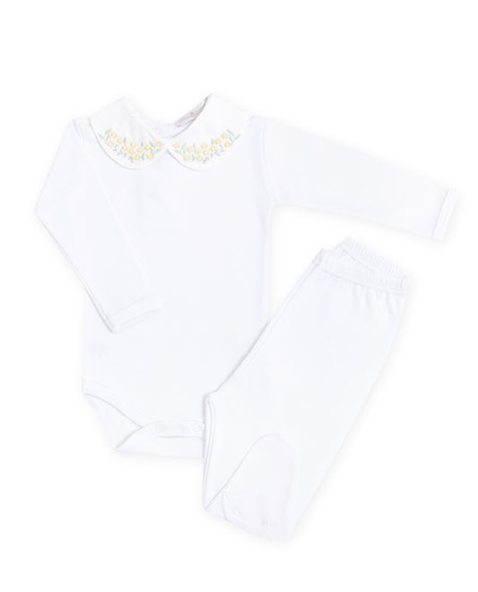 Body Bordado Jardim Amarelo 1305