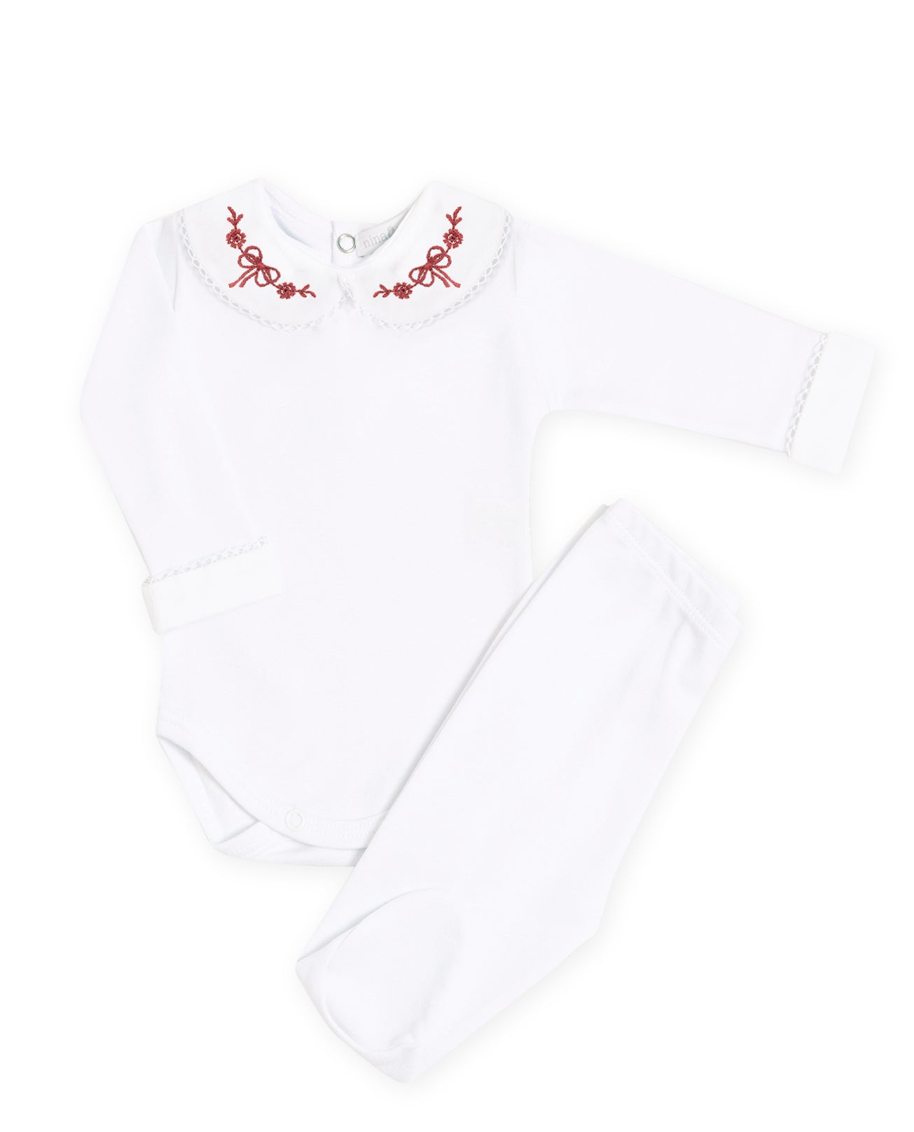 Body Bordado Laço Vermelho - Nina & Maria Baby Store