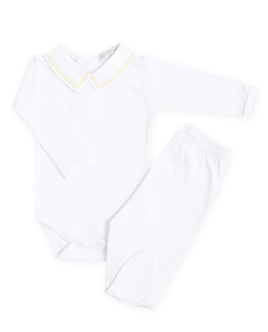 Body Bordado Listras Amarelo 1305
