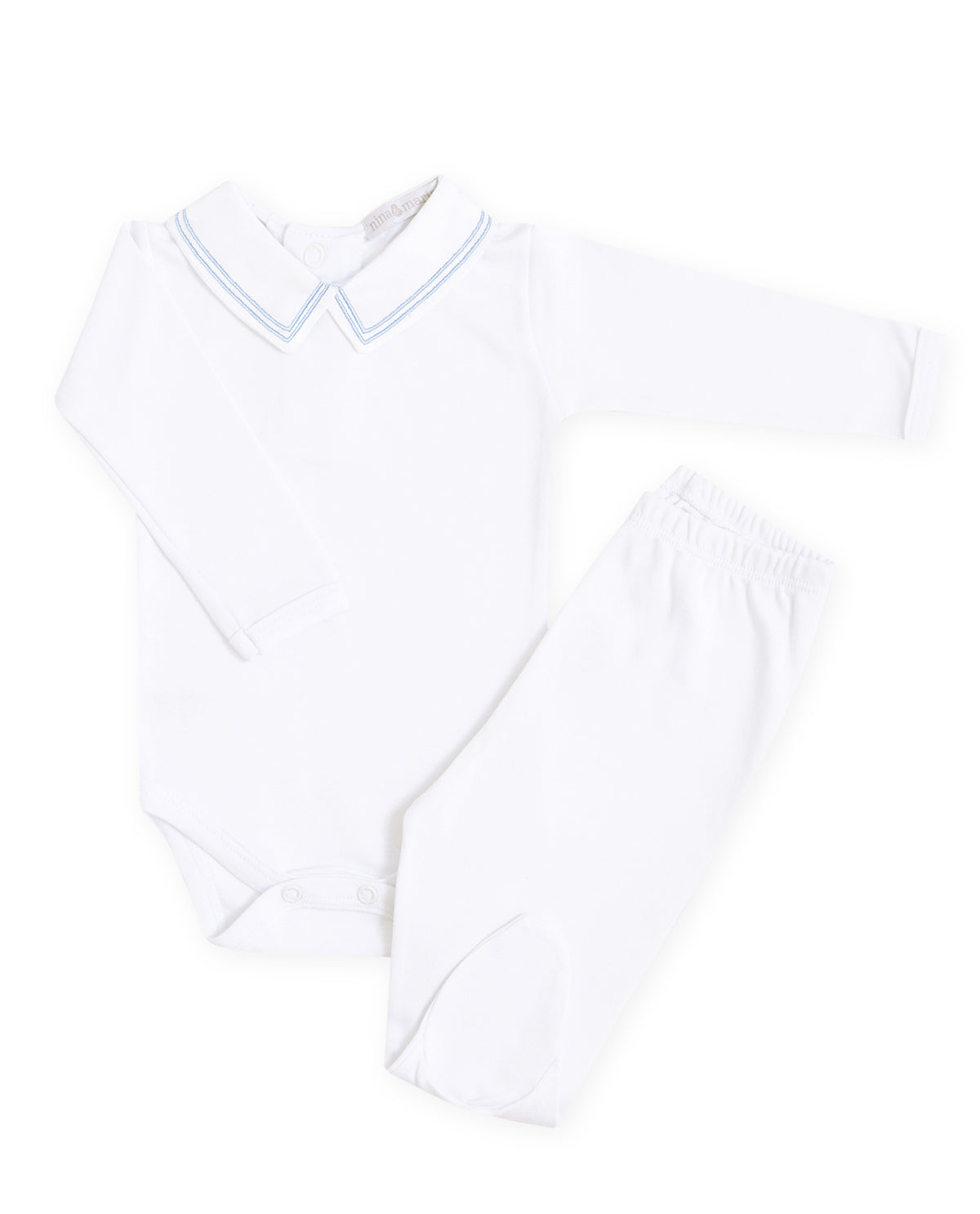 Body Bordado Listras Azul - Nina & Maria Baby Store