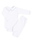 Body Bordado Listras Azul - Nina & Maria Baby Store
