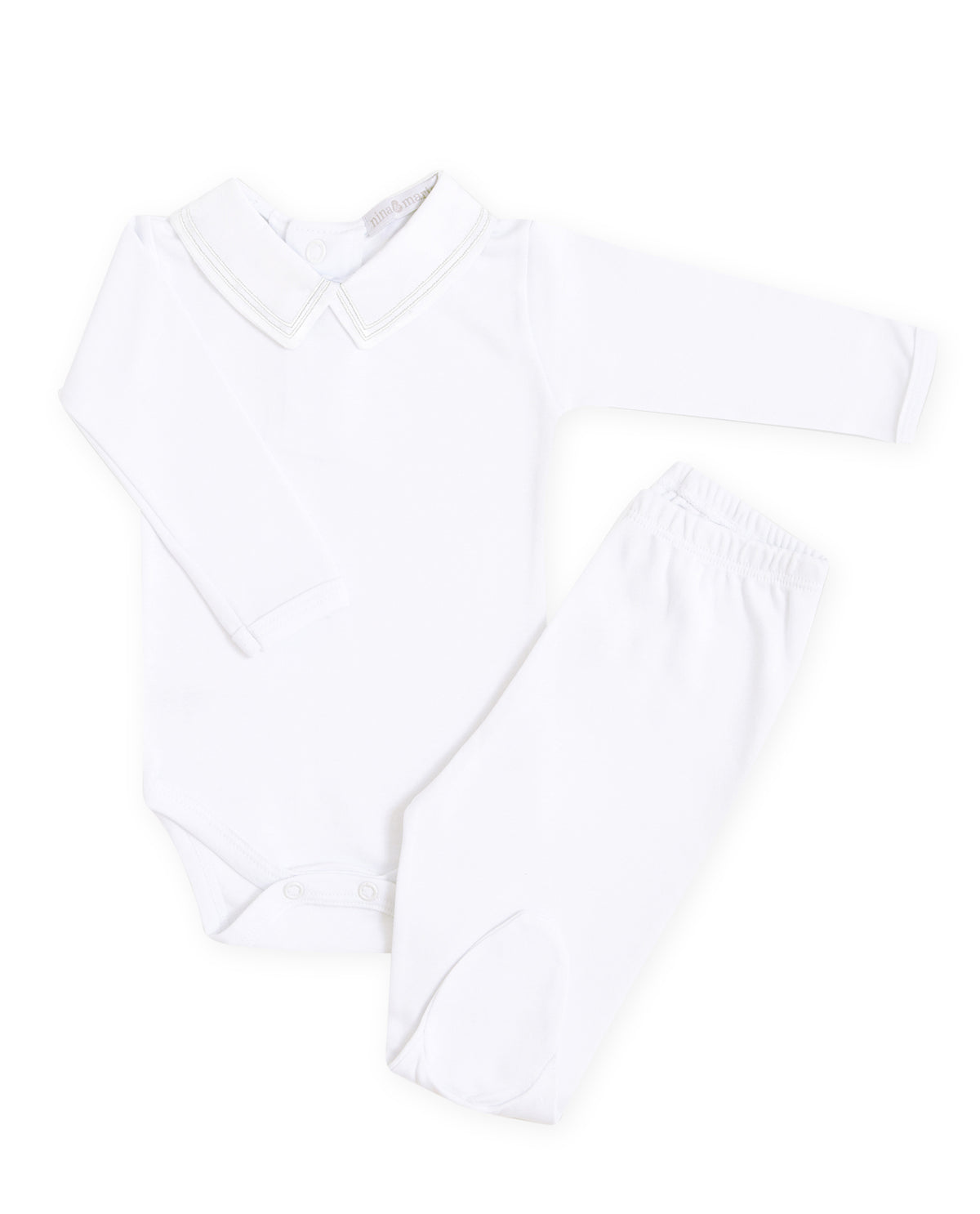 Body Bordado Listras Branco - Nina & Maria Baby Store
