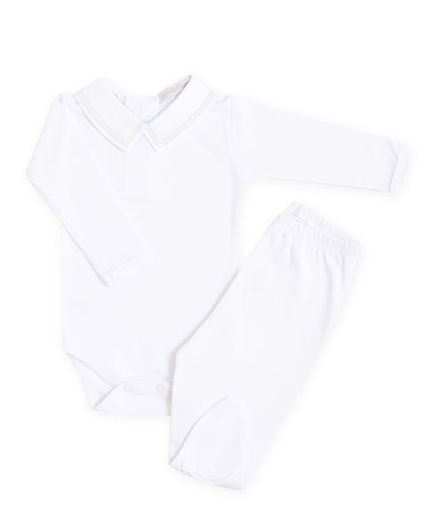 Body Bordado Listras Branco - Nina & Maria Baby Store