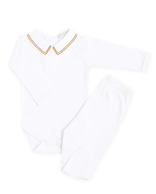 Body Bordado Listras Caramelo 1305