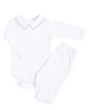 Body Bordado Listras Cinza - Nina & Maria Baby Store