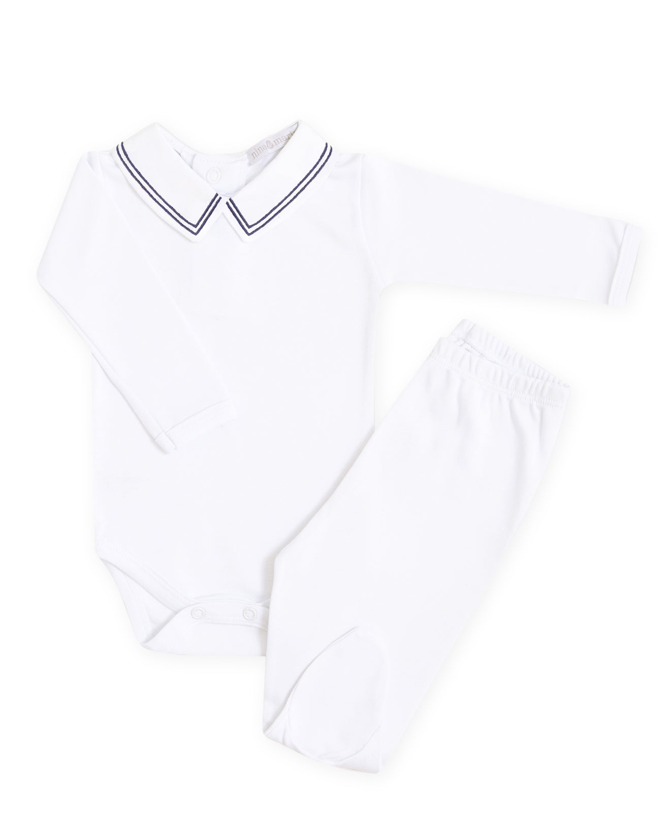 Body Bordado Listras Marinho - Nina & Maria Baby Store