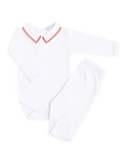 Body Bordado Listras Vermelho - Nina & Maria Baby Store