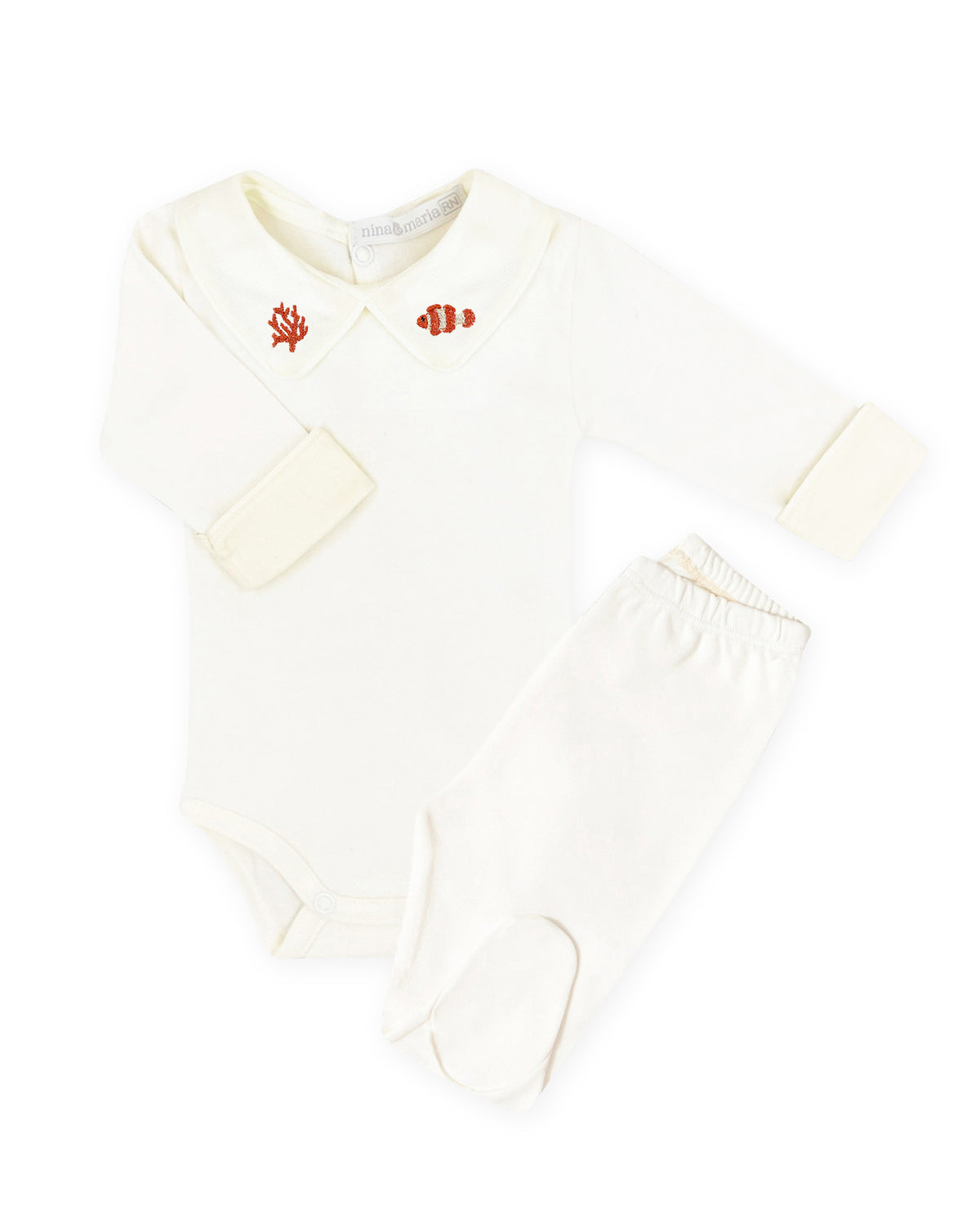 Body Bordado Peixe Coral