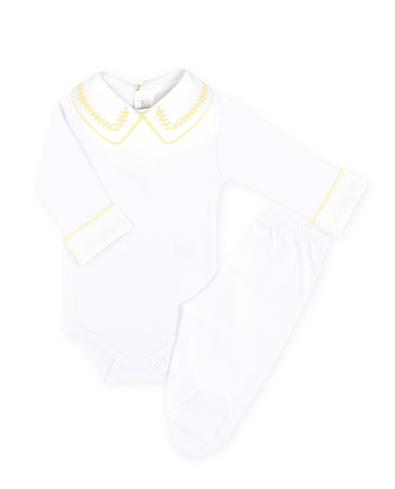 Body Bordado Trigo Amarelo Masculino - Nina & Maria Baby Store