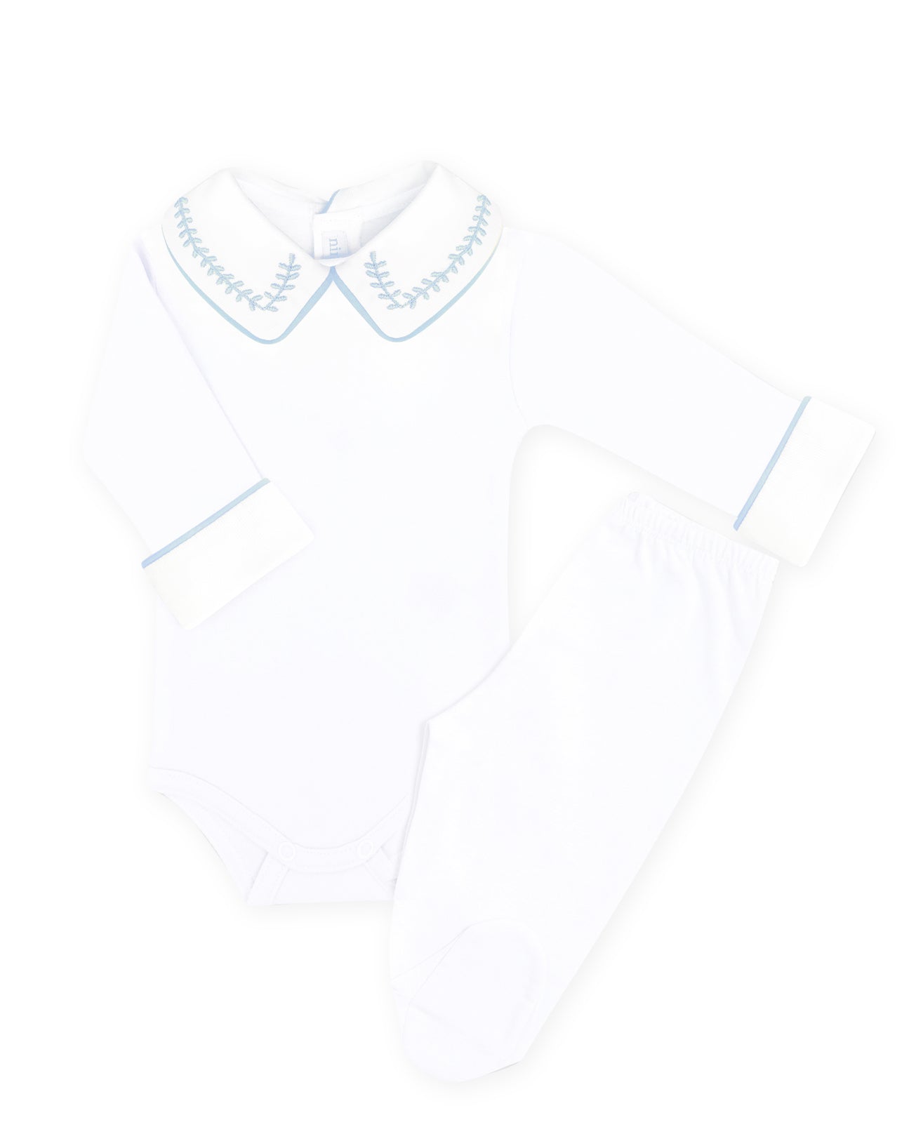 Body Bordado Trigo Azul Masculino - Nina & Maria Baby Store