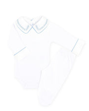 Body Bordado Trigo Azul Masculino - Nina & Maria Baby Store