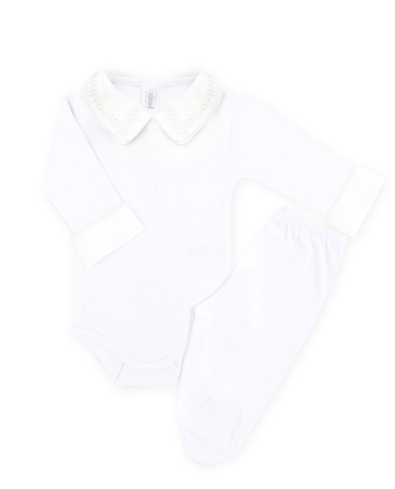 Body Bordado Trigo Branco Masculino - Nina & Maria Baby Store