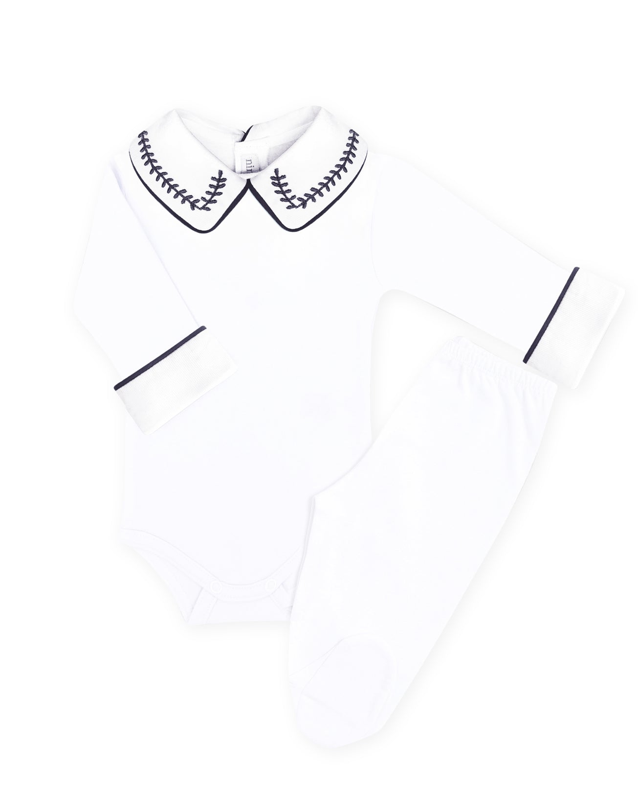 Body Bordado Trigo Marinho Masculino - Nina & Maria Baby Store