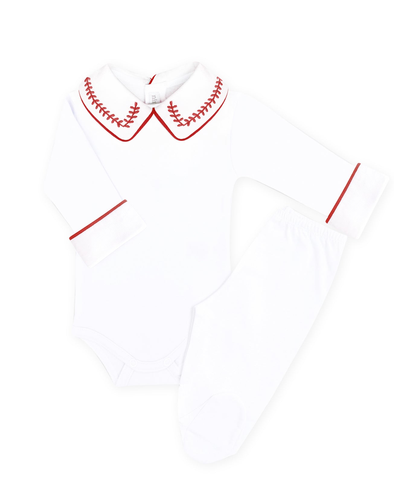 Body Bordado Trigo Vermelho Masculino - Nina & Maria Baby Store
