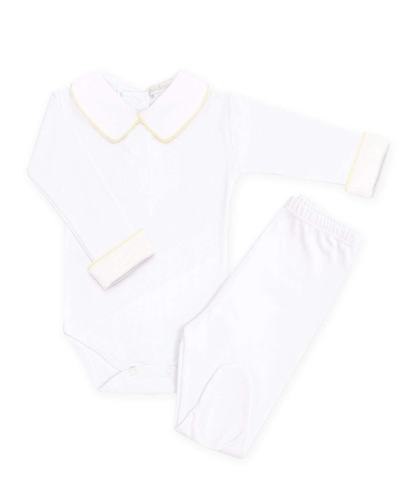 Body Viés em Tricot Amarelo Masculino - Nina & Maria Baby Store