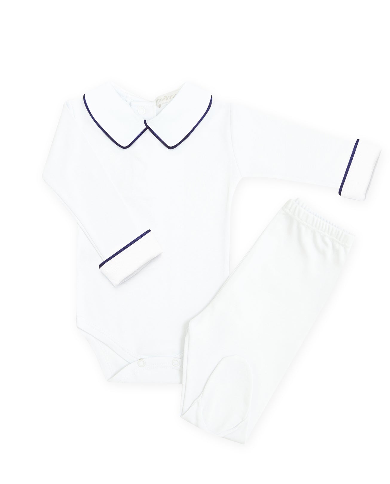 Body Viés em Tricot Azul-Marinho Masculino - Nina & Maria Baby Store