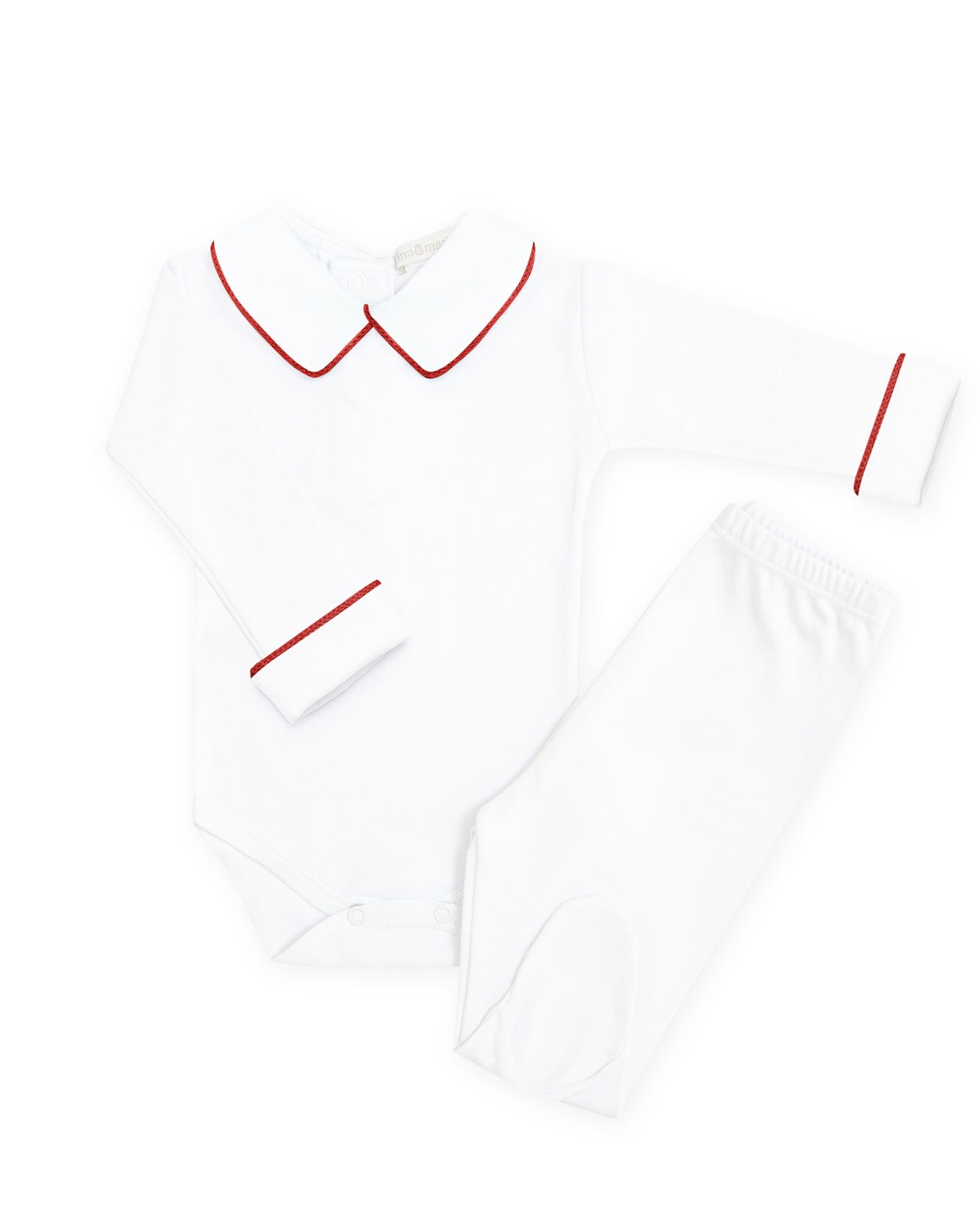 Body Viés em Tricot Vermelho Masculino - Nina & Maria Baby Store