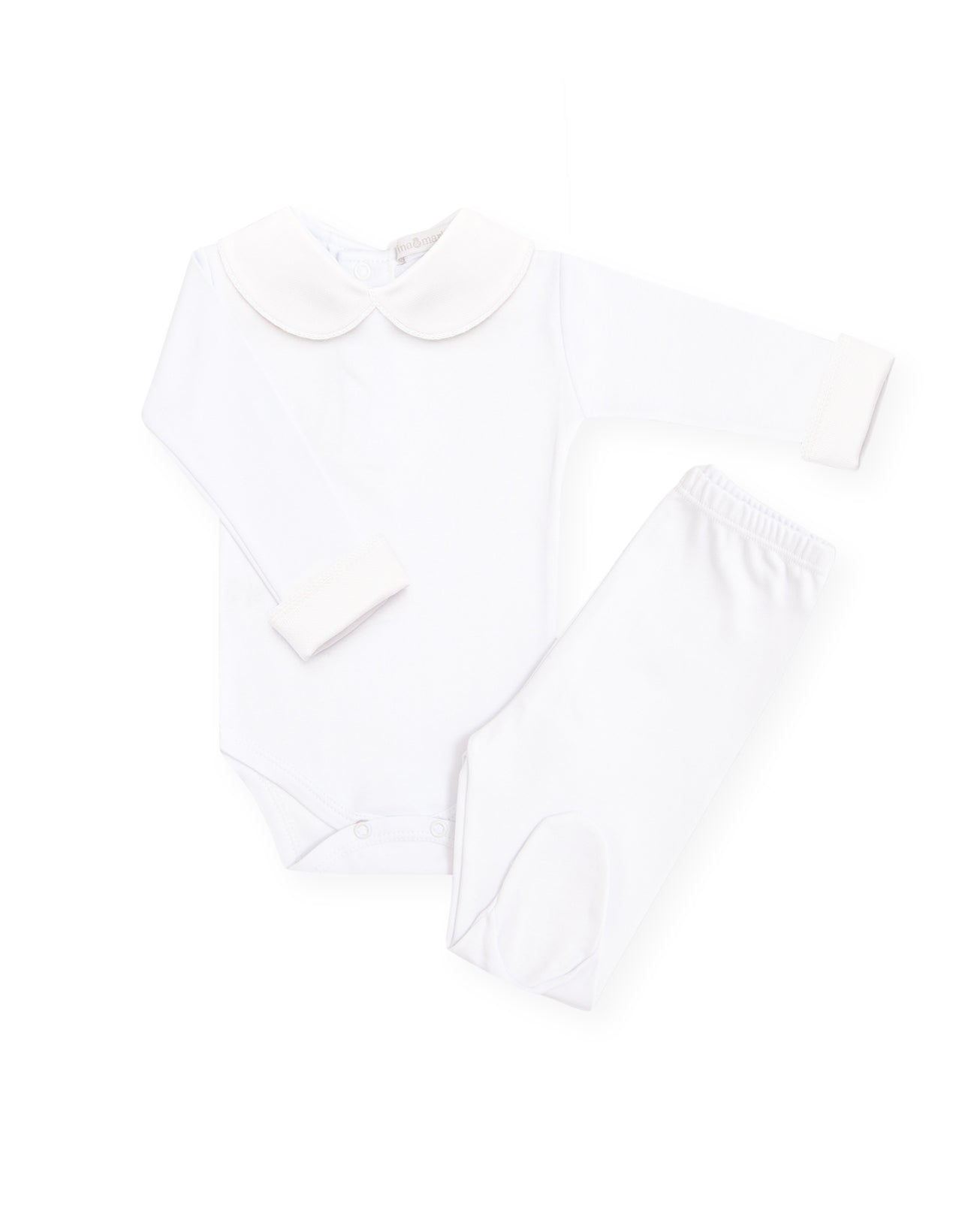 Body Liso Gola Branca Unissex - Nina & Maria Baby Store