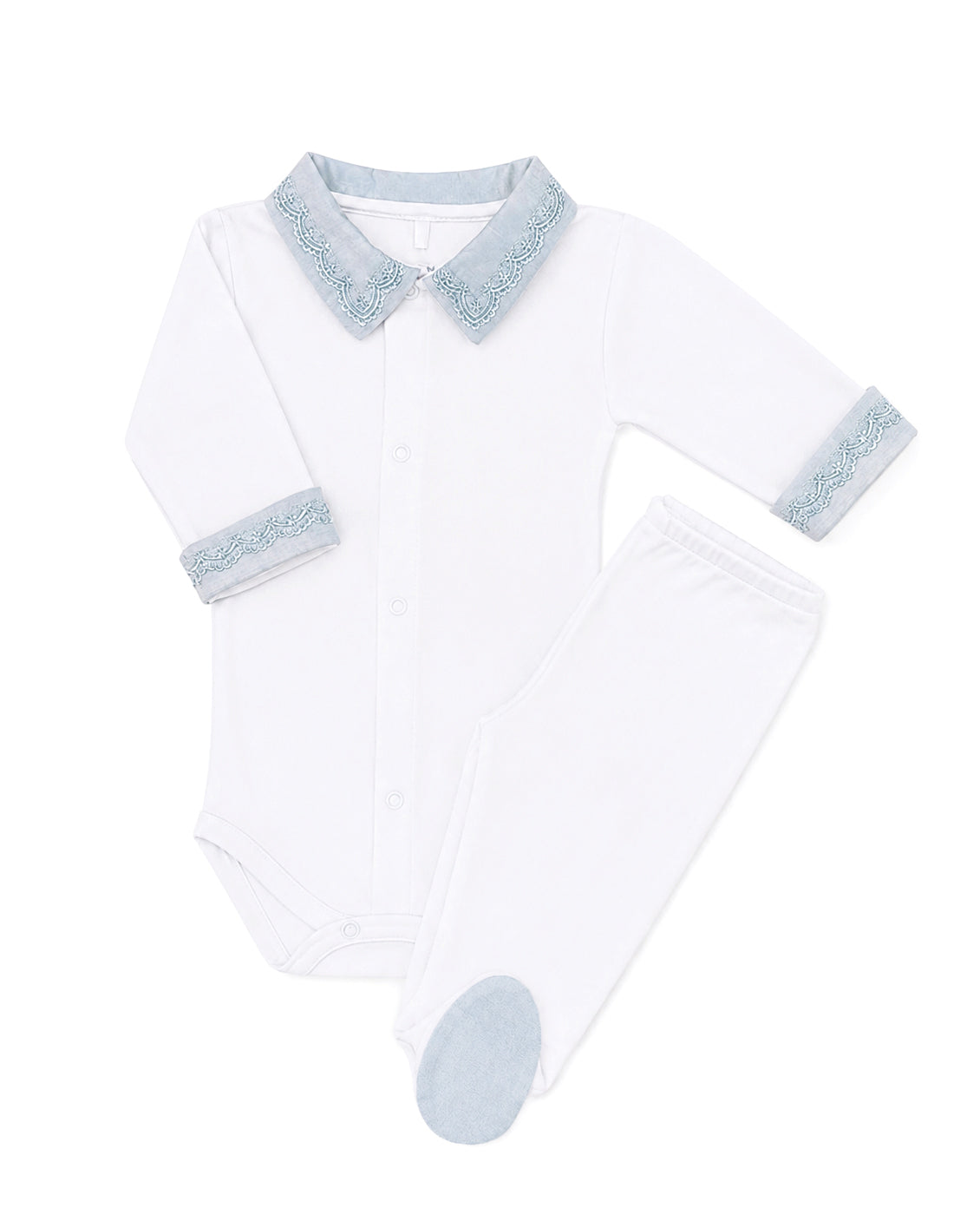 Body Windsor em Algodão Egípcio - Azul - Nina & Maria Baby Store