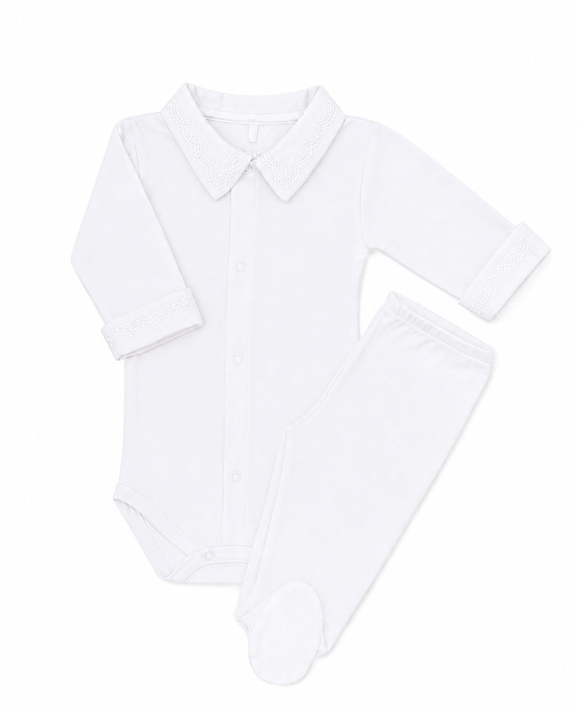 Body Windsor em Algodão Egípcio - Branco - Nina & Maria Baby Store