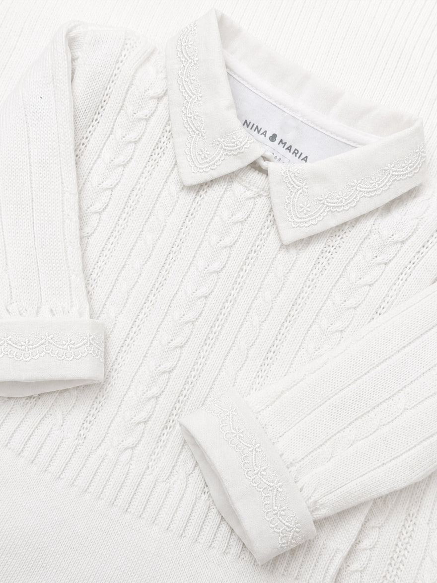 Body Windsor em Algodão Egípcio - Branco - Nina & Maria Baby Store