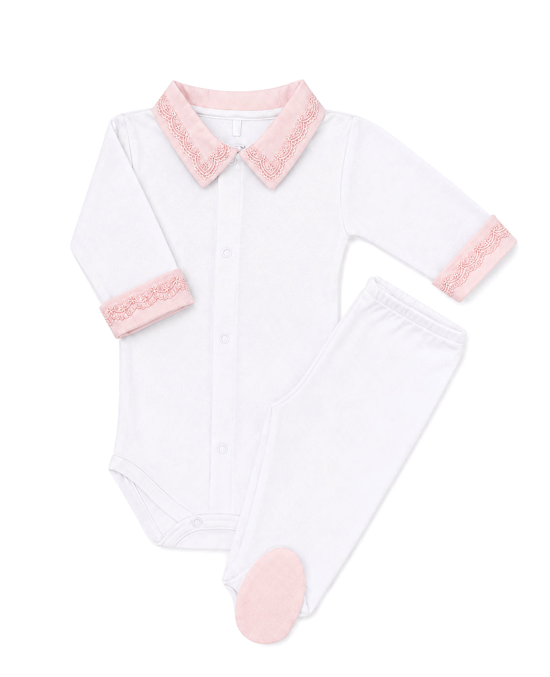 Body Windsor em Algodão Egípcio - Rosa - Nina & Maria Baby Store