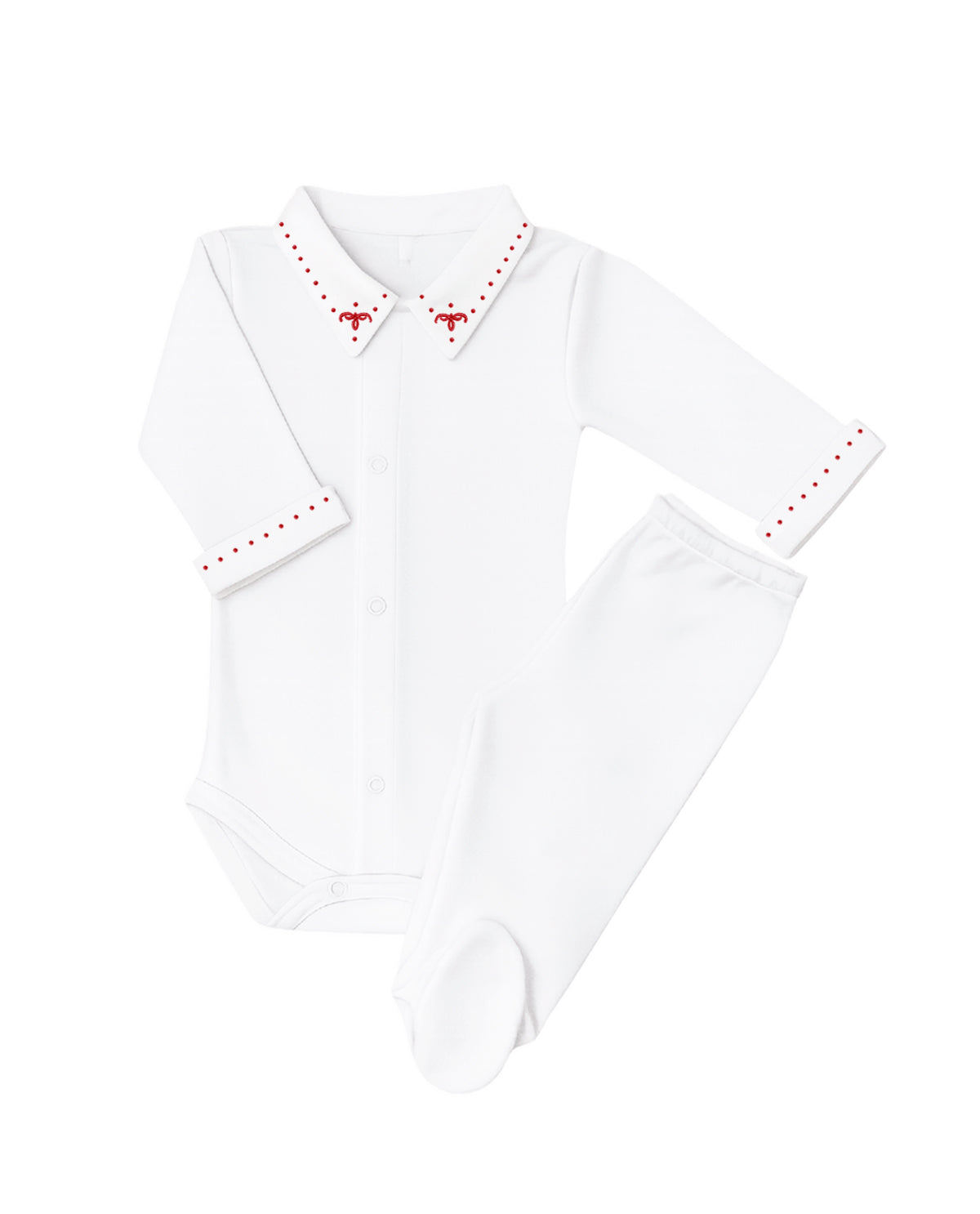 Body Bordado Western em Algodão Egípcio - Vermelho