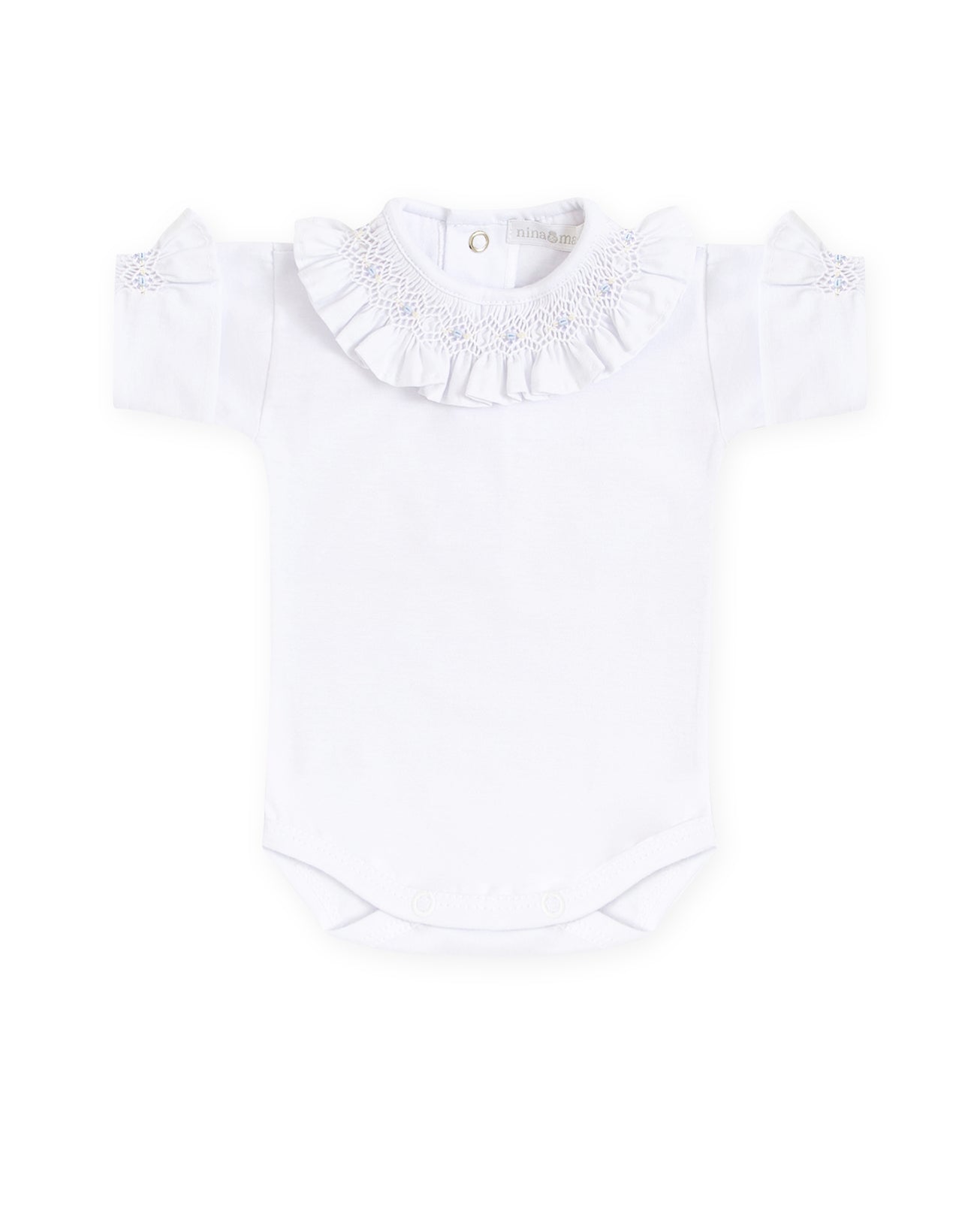 Body Manga Curta Casinha Abelha Azul