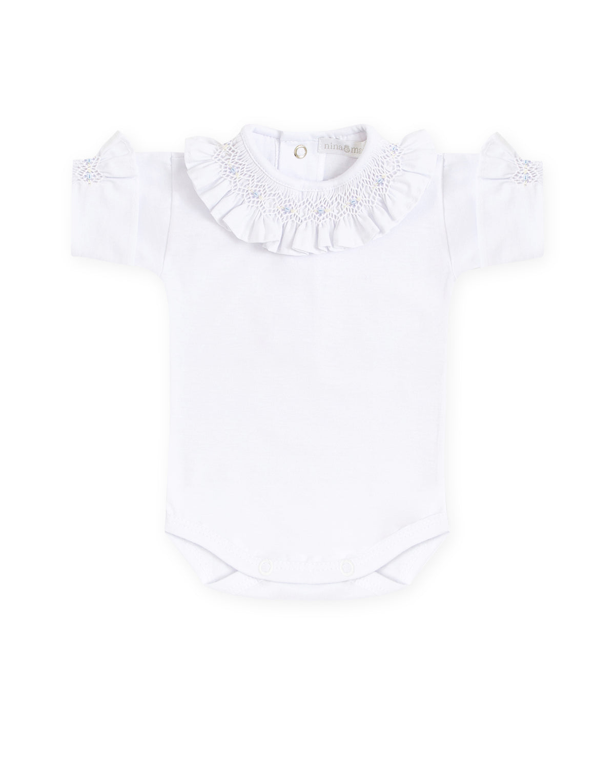 Body Manga Curta Casinha Abelha Azul