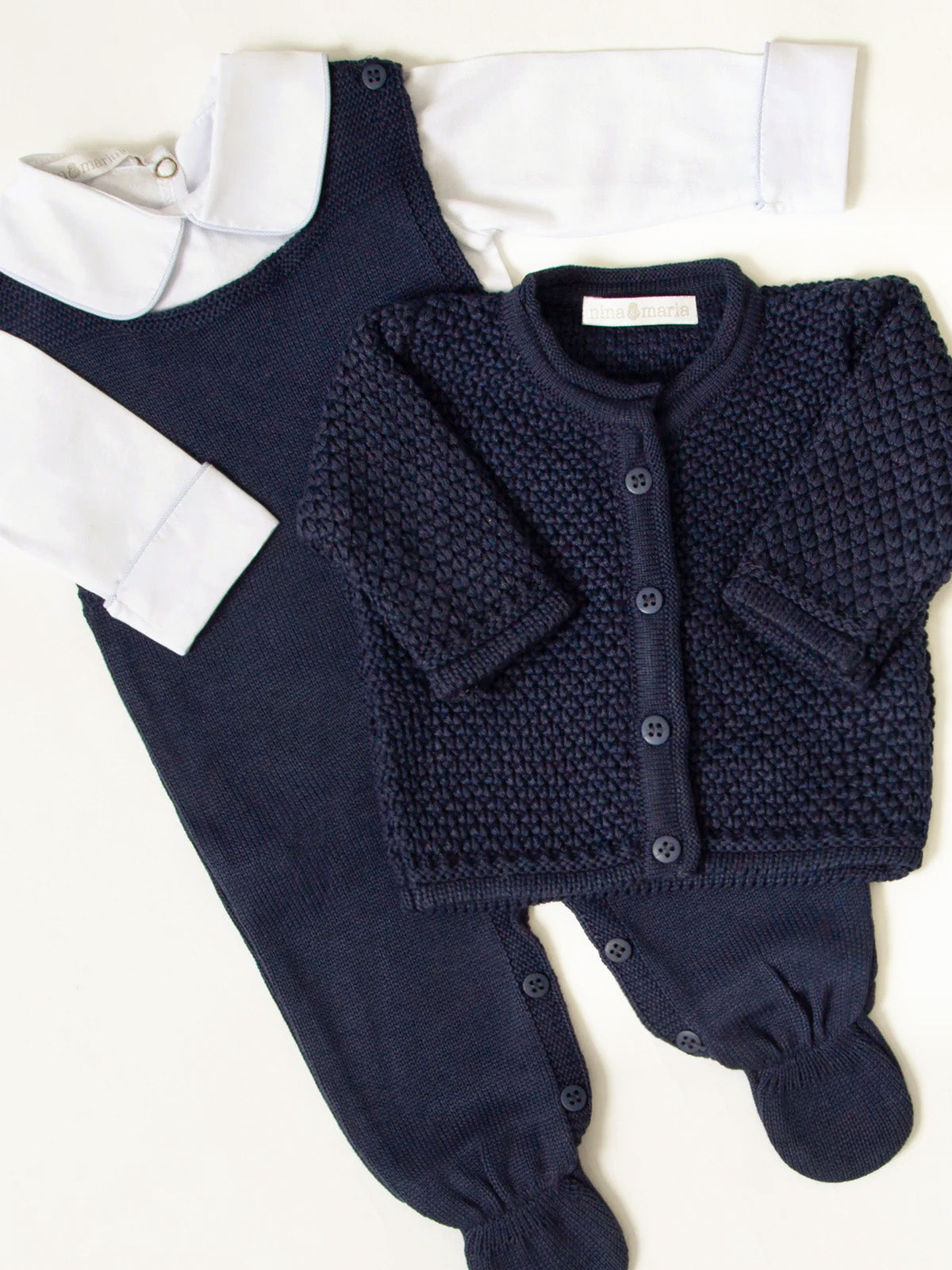 Saída Maternidade Pipoca Azul Marinho - Nina & Maria Baby Store