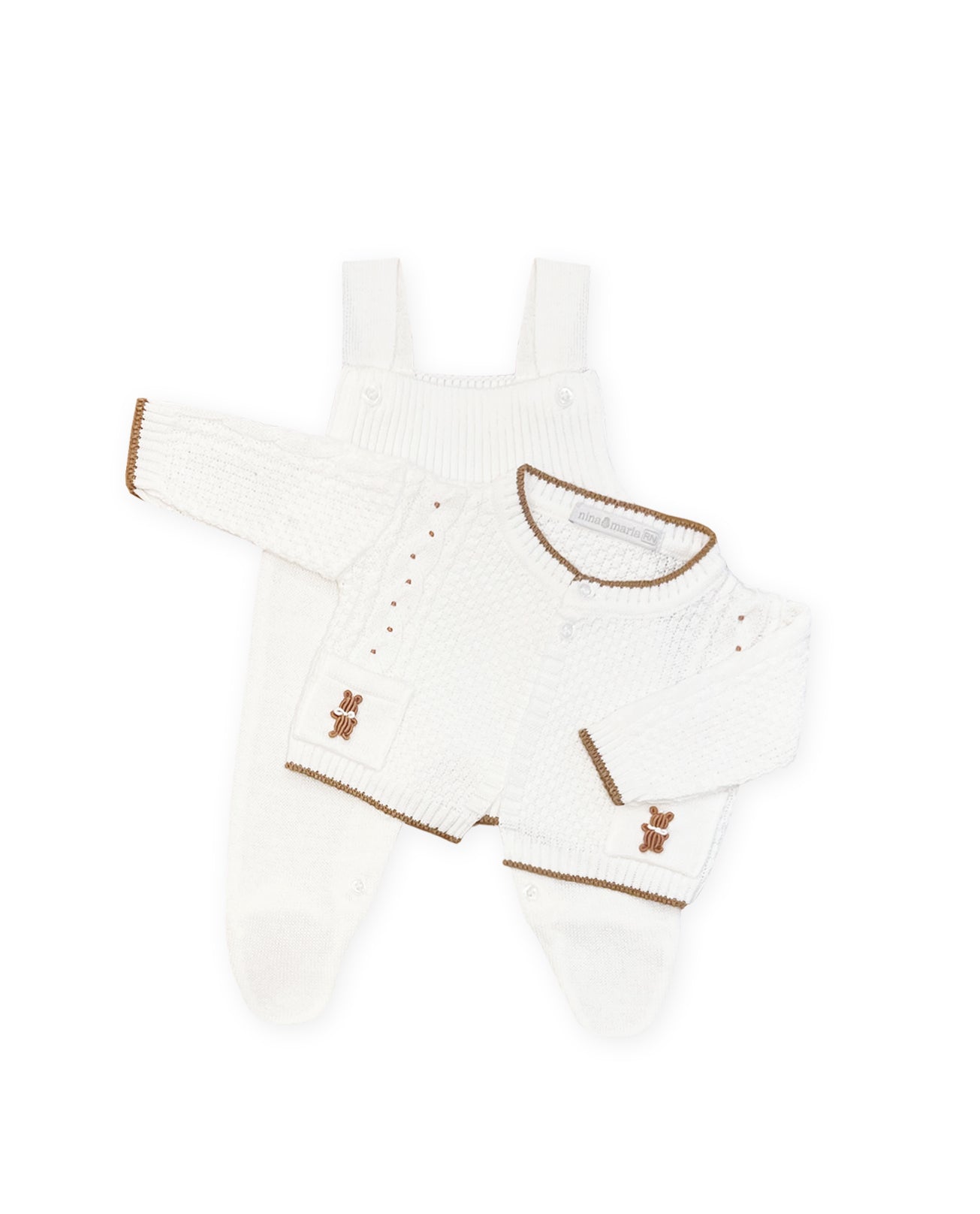 Conjunto Ursinhos Rococó Branco - Nina & Maria Baby Store