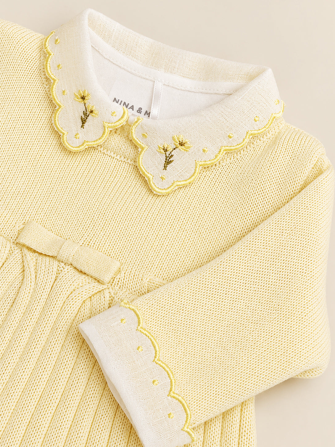 Body Flor de Linho em Algodão Egípcio Amarelo