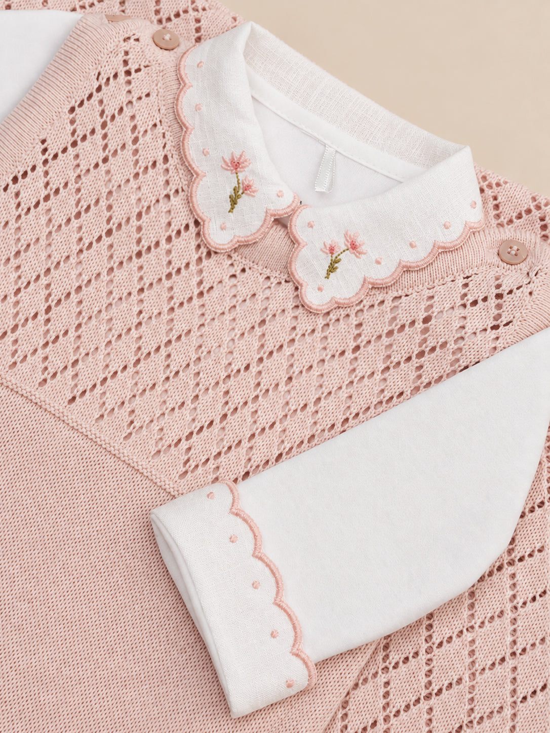 Body Flor de Linho em Algodão Egípcio Rosa