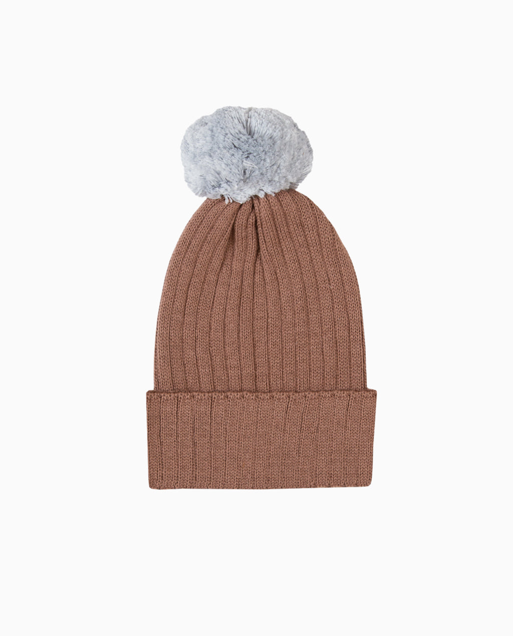 Gorro Pompom Canelado Marrom