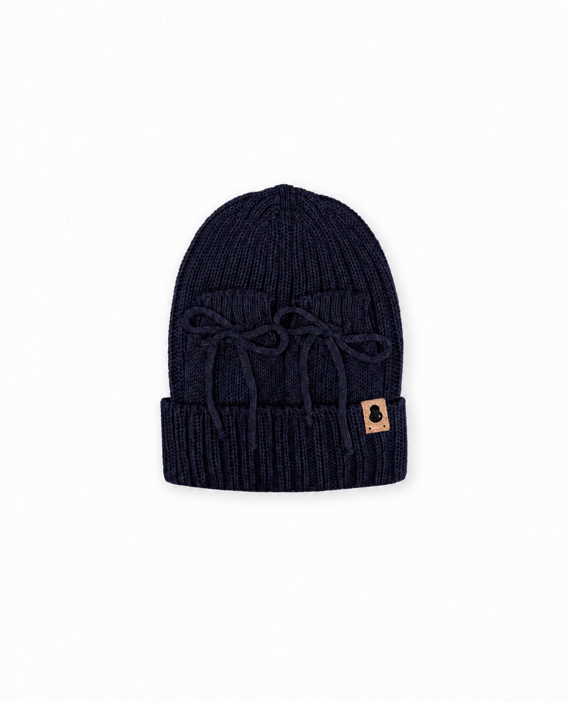 Kit Gorro e Luvas Canelado - Azul-Marinho