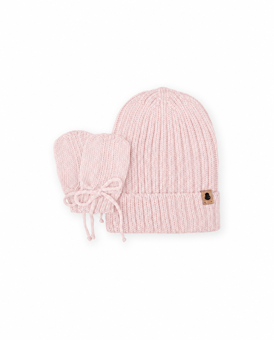 Kit Gorro e Luvas Canelado - Rosa - Nina & Maria Baby Store