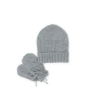 Kit Gorro e Luvas Trança Cinza - Nina & Maria Baby Store