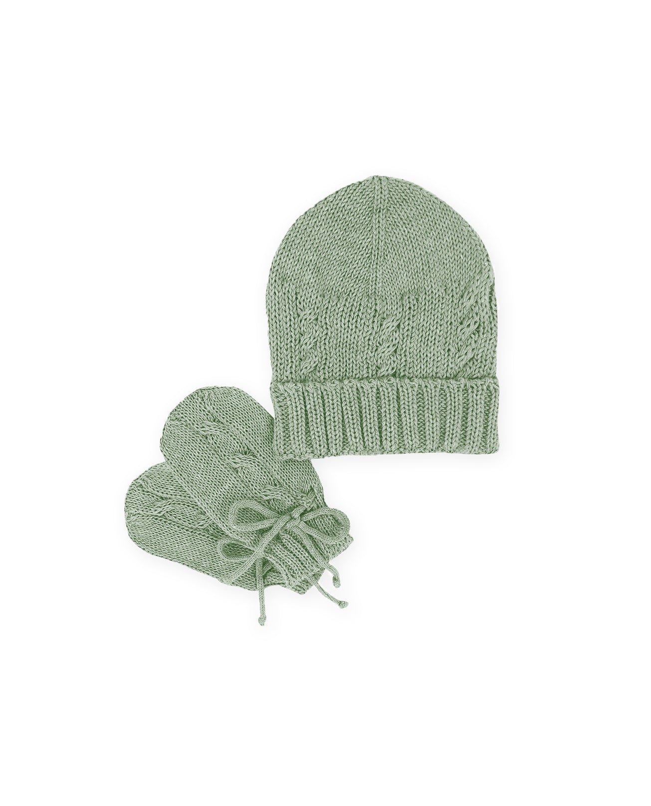 Kit Gorro e Luvas Trança Cidreira