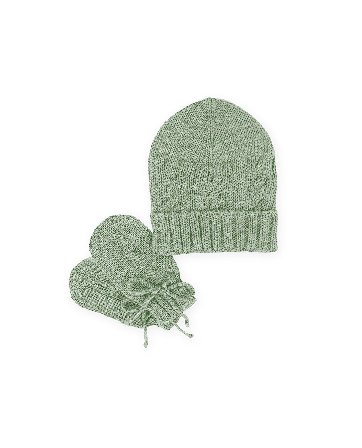 Kit Gorro e Luvas Trança Cidreira